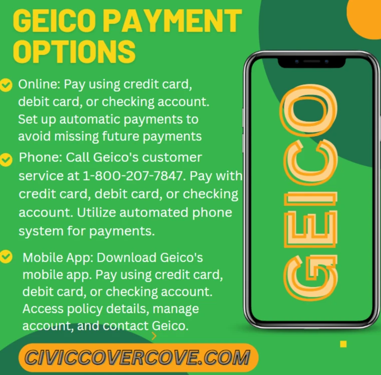 An infographic of GEICO grace period payment options
